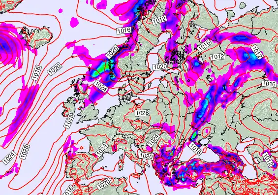 Europe forecast chart for Saturday, May 23rd, 2026 at 12:00 PM