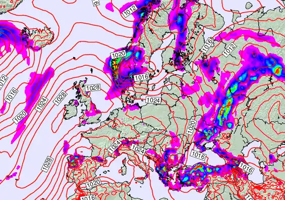 Europe forecast chart for Saturday, May 23rd, 2026 at 6:00 PM