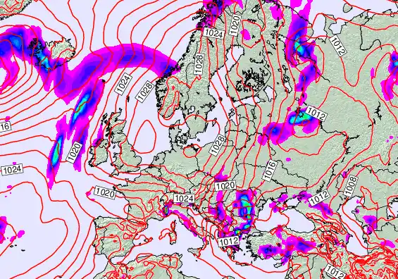 Europe forecast chart for Tuesday, May 26th, 2026 at 12:00 AM