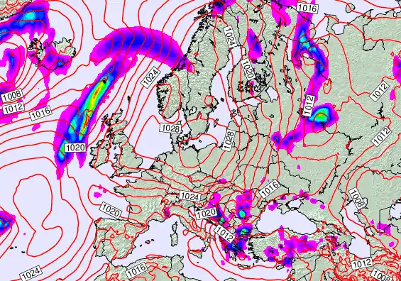 Europe forecast chart for Tuesday, May 26th, 2026 at 6:00 AM