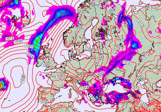 Europe forecast chart for Tuesday, May 26th, 2026 at 12:00 PM