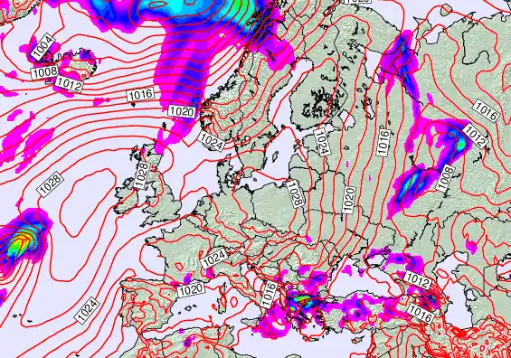 Europe forecast chart for Wednesday, May 27th, 2026 at 12:00 AM