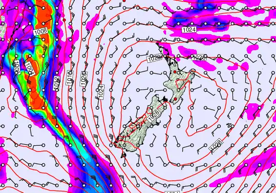New Zealand forecast chart for Tuesday, May 19th, 2026 at 6:00 AM