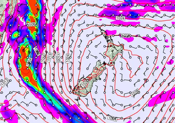 New Zealand forecast chart for Tuesday, May 19th, 2026 at 12:00 PM