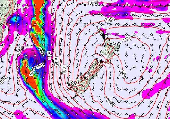 New Zealand forecast chart for Tuesday, May 19th, 2026 at 6:00 PM