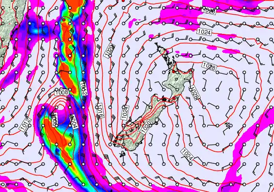 New Zealand forecast chart for Wednesday, May 20th, 2026 at 12:00 AM