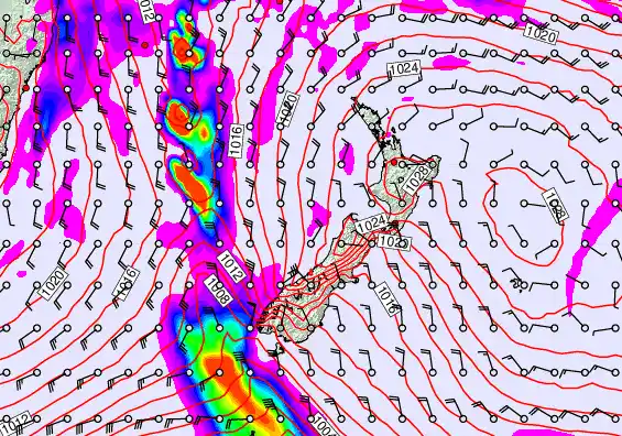 New Zealand forecast chart for Wednesday, May 20th, 2026 at 12:00 PM