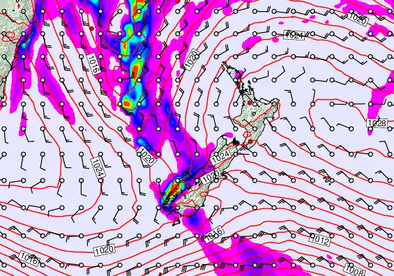 New Zealand forecast chart for Thursday, May 21st, 2026 at 12:00 AM