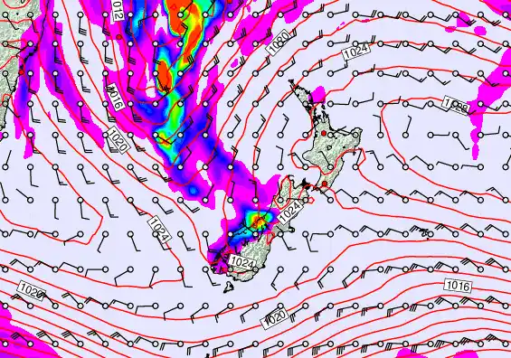 New Zealand forecast chart for Thursday, May 21st, 2026 at 6:00 AM