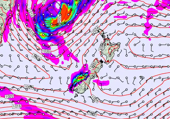 New Zealand forecast chart for Thursday, May 21st, 2026 at 6:00 PM