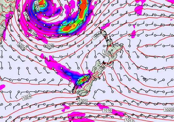 New Zealand forecast chart for Friday, May 22nd, 2026 at 6:00 AM