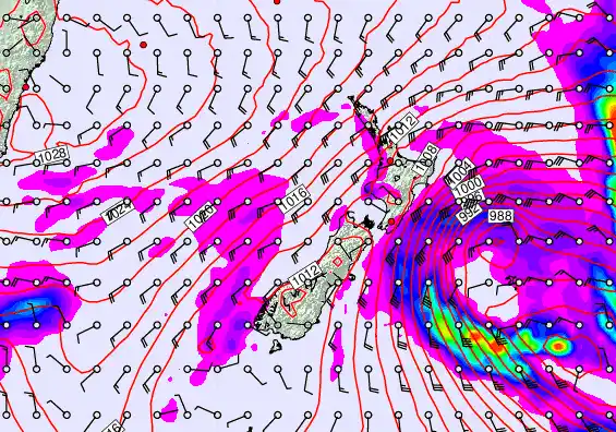 New Zealand forecast chart for Wednesday, May 27th, 2026 at 6:00 PM