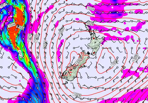 New Zealand forecast chart for Tuesday, May 19th, 2026 at 12:00 AM