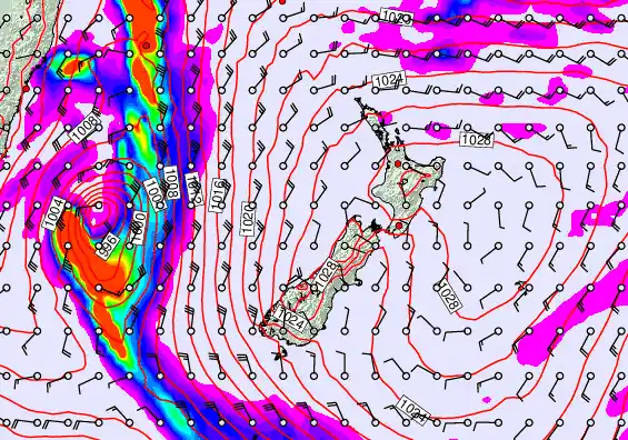 New Zealand forecast chart for Tuesday, May 19th, 2026 at 6:00 PM