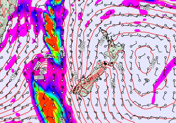 New Zealand forecast chart for Wednesday, May 20th, 2026 at 6:00 AM