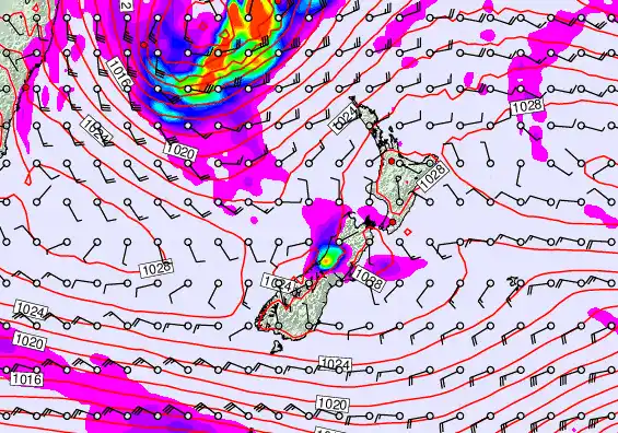 New Zealand forecast chart for Thursday, May 21st, 2026 at 6:00 PM