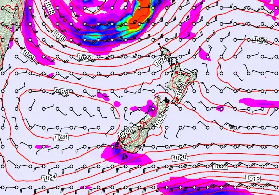 New Zealand forecast chart for Friday, May 22nd, 2026 at 6:00 PM