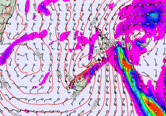 New Zealand forecast chart for Thursday, May 28th, 2026 at 6:00 PM