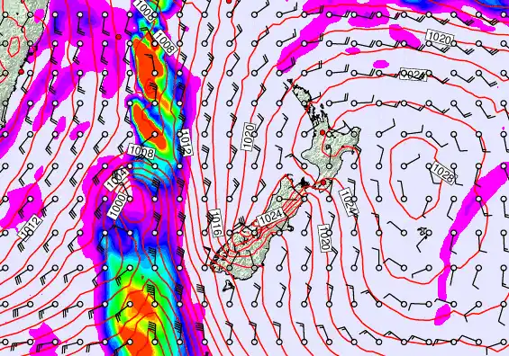 New Zealand forecast chart for Wednesday, May 20th, 2026 at 6:00 AM