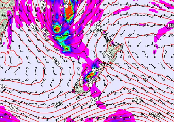 New Zealand forecast chart for Thursday, May 21st, 2026 at 6:00 AM