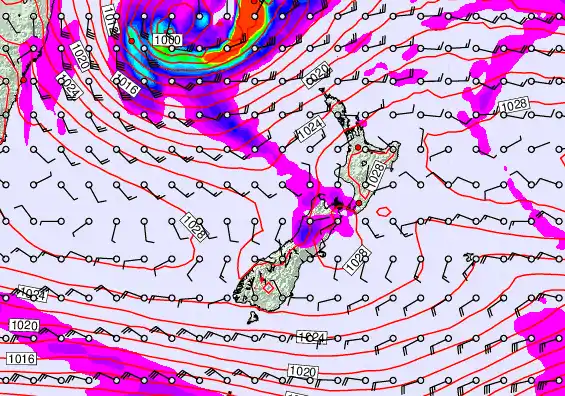 New Zealand forecast chart for Thursday, May 21st, 2026 at 6:00 PM