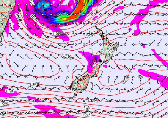 New Zealand forecast chart for Friday, May 22nd, 2026 at 12:00 AM