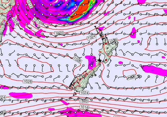 New Zealand forecast chart for Friday, May 22nd, 2026 at 6:00 AM