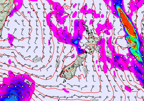 New Zealand forecast chart for Thursday, May 28th, 2026 at 6:00 PM