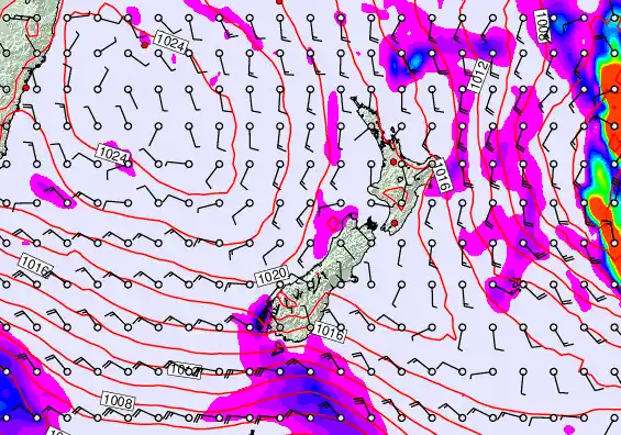 New Zealand forecast chart for Friday, May 29th, 2026 at 6:00 PM