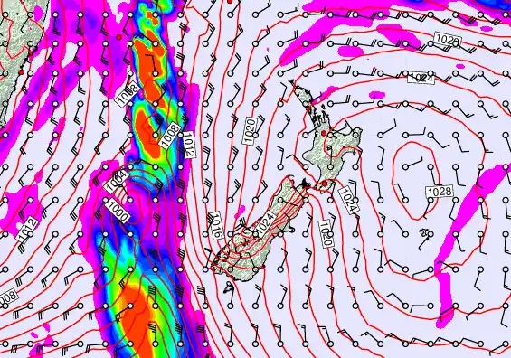 New Zealand forecast chart for Wednesday, May 20th, 2026 at 6:00 AM