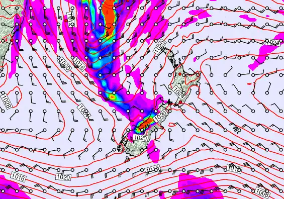 New Zealand forecast chart for Thursday, May 21st, 2026 at 6:00 AM