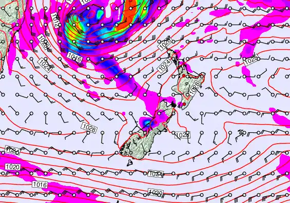 New Zealand forecast chart for Thursday, May 21st, 2026 at 6:00 PM
