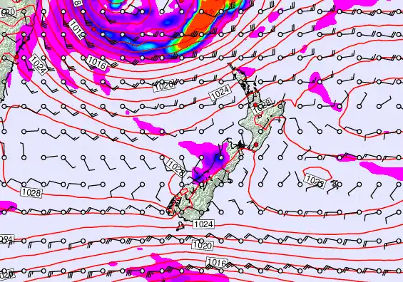 New Zealand forecast chart for Friday, May 22nd, 2026 at 6:00 AM