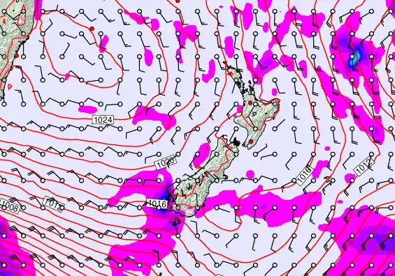 New Zealand forecast chart for Friday, May 29th, 2026 at 12:00 PM