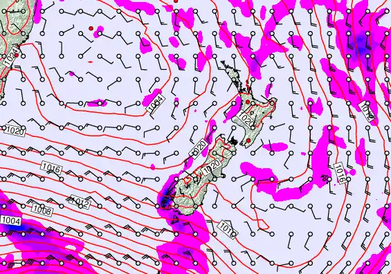 New Zealand forecast chart for Friday, May 29th, 2026 at 6:00 PM