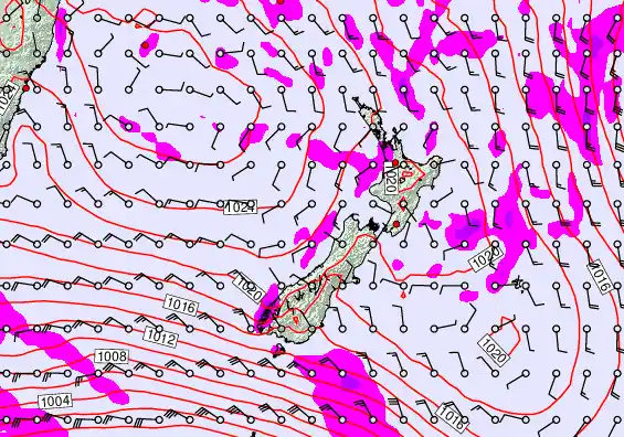 New Zealand forecast chart for Saturday, May 30th, 2026 at 12:00 AM