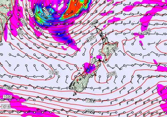 New Zealand forecast chart for Thursday, May 21st, 2026 at 6:00 PM