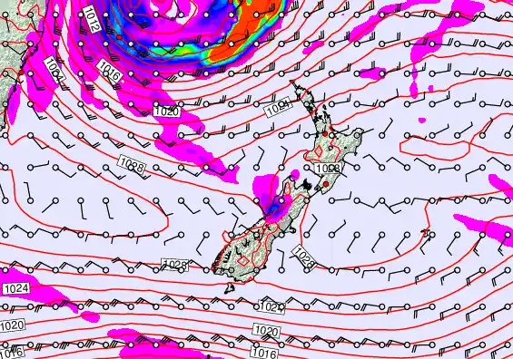 New Zealand forecast chart for Friday, May 22nd, 2026 at 12:00 AM