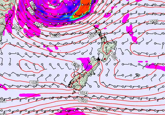 New Zealand forecast chart for Friday, May 22nd, 2026 at 6:00 AM