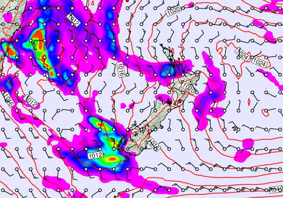 New Zealand forecast chart for Thursday, May 28th, 2026 at 12:00 AM