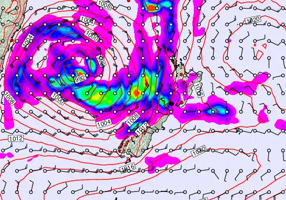 New Zealand forecast chart for Friday, May 29th, 2026 at 12:00 PM