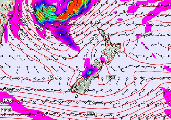 New Zealand forecast chart for Thursday, May 21st, 2026 at 6:00 PM