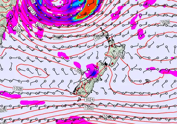 New Zealand forecast chart for Friday, May 22nd, 2026 at 6:00 AM