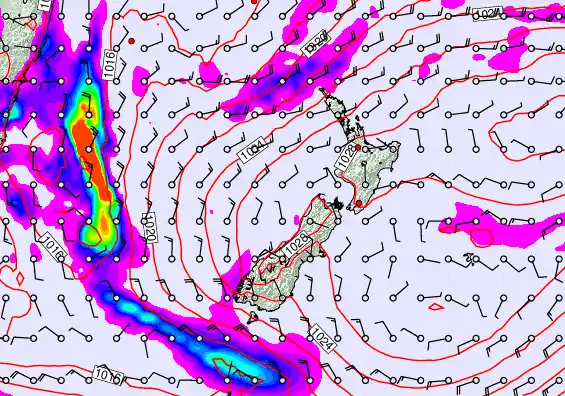 New Zealand forecast chart for Tuesday, May 26th, 2026 at 12:00 PM