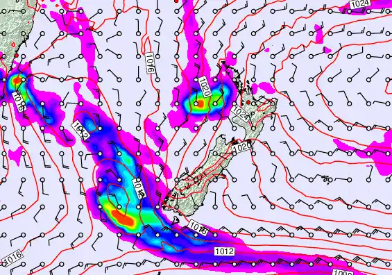 New Zealand forecast chart for Wednesday, May 27th, 2026 at 6:00 AM