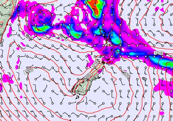 New Zealand forecast chart for Friday, May 29th, 2026 at 12:00 PM