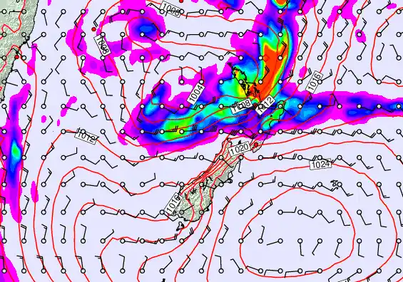 New Zealand forecast chart for Saturday, May 30th, 2026 at 6:00 AM