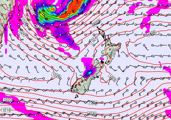 New Zealand forecast chart for Thursday, May 21st, 2026 at 6:00 PM