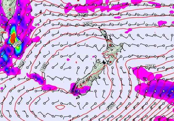 New Zealand forecast chart for Tuesday, May 26th, 2026 at 12:00 AM