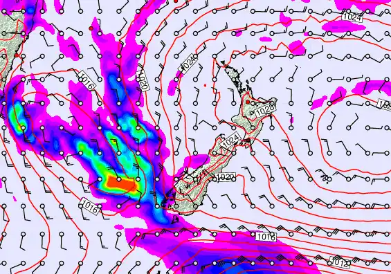 New Zealand forecast chart for Wednesday, May 27th, 2026 at 12:00 PM